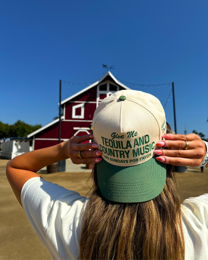 Tequila & Country Music Hat - Bone/Green