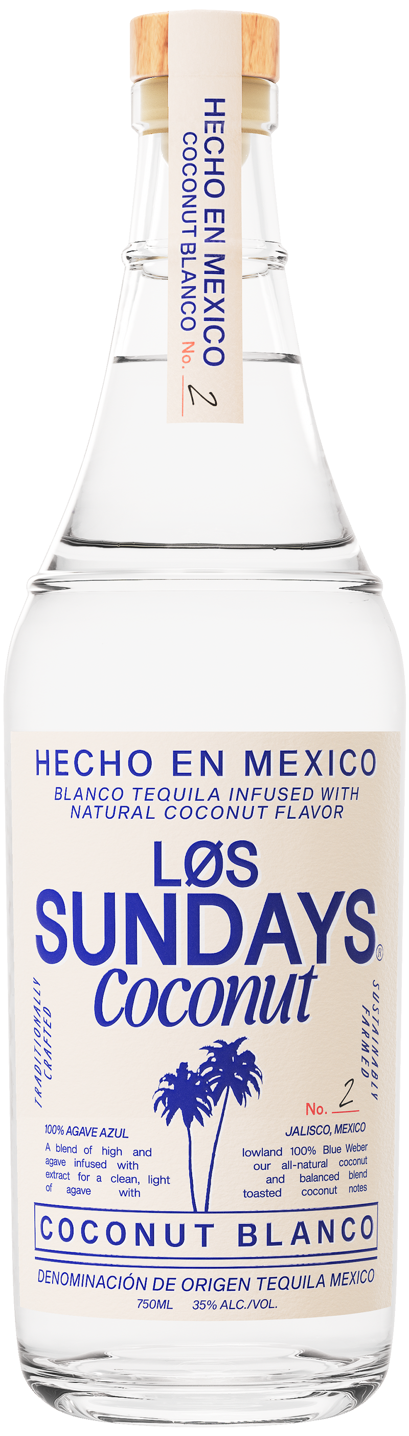 Los Sundays Coconut Blanco tequila bottle