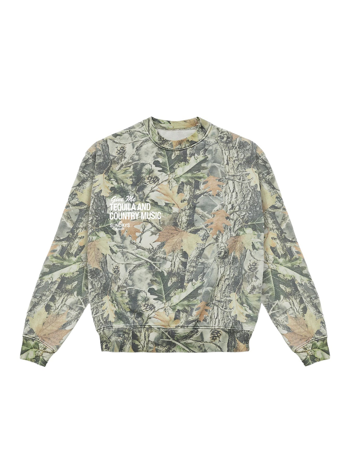 The Tequila & Country Music Crewneck - Camo/White
