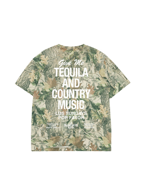 The Tequila & Country Music Tee - Camo/White