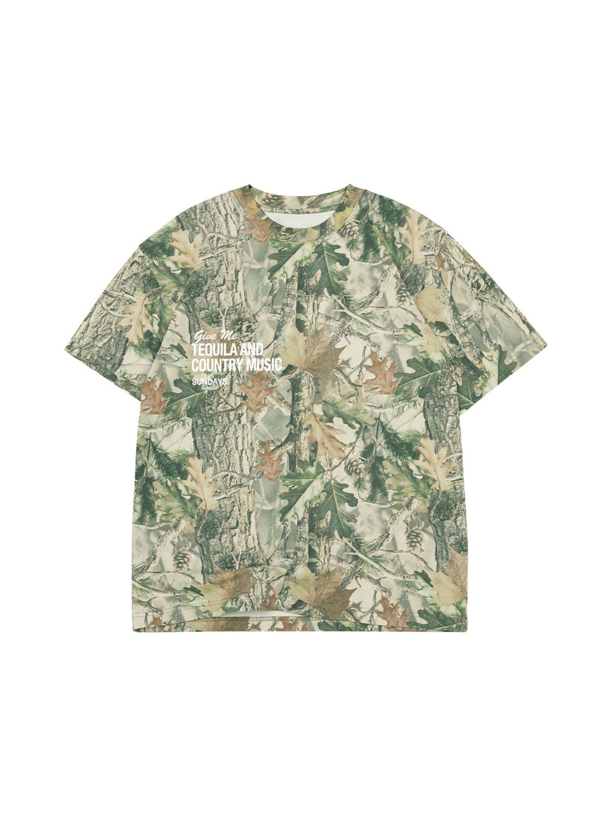 The Tequila & Country Music Tee - Camo/White