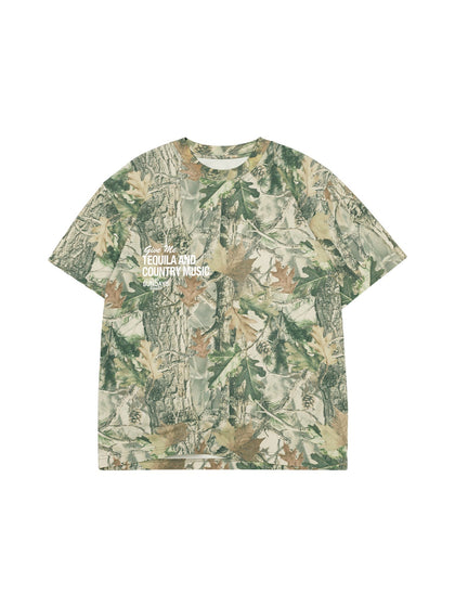 The Tequila & Country Music Tee - Camo/White